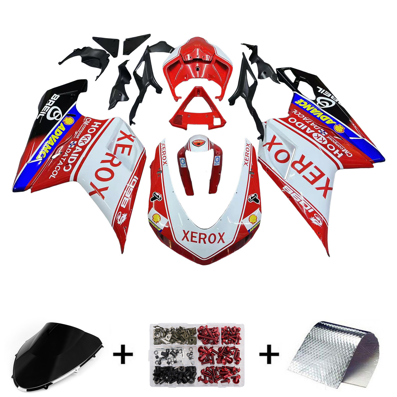 Fairings Ducati 1098 1198 848 Red & White Xerox Racing (2007-2012)