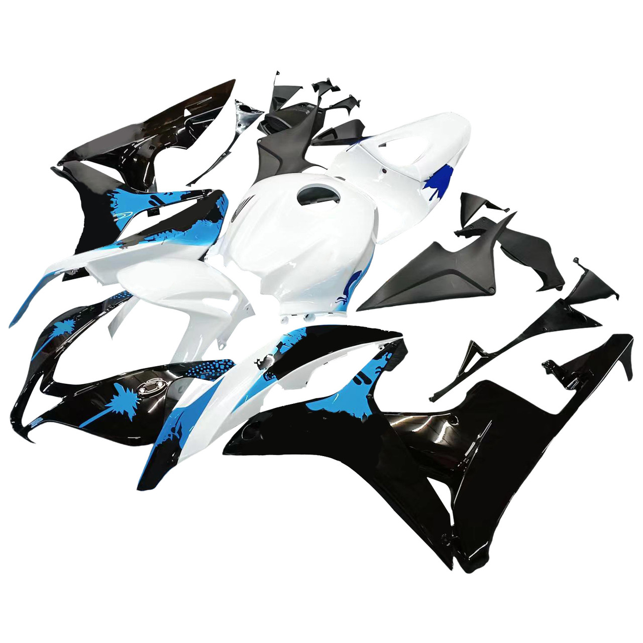 Amotopart Fairings Honda CBR 600 RR Black White Blue Coin RR Racing (2007-2008)