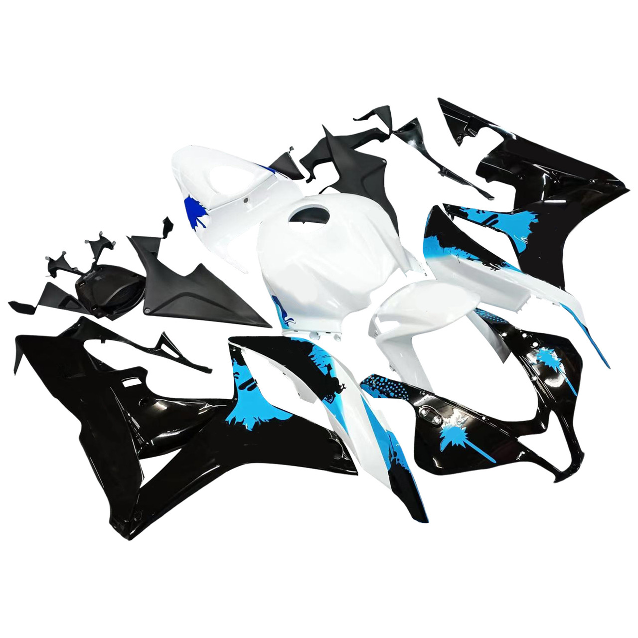 Amotopart Fairings Honda CBR 600 RR Black White Blue Coin RR Racing (2007-2008)