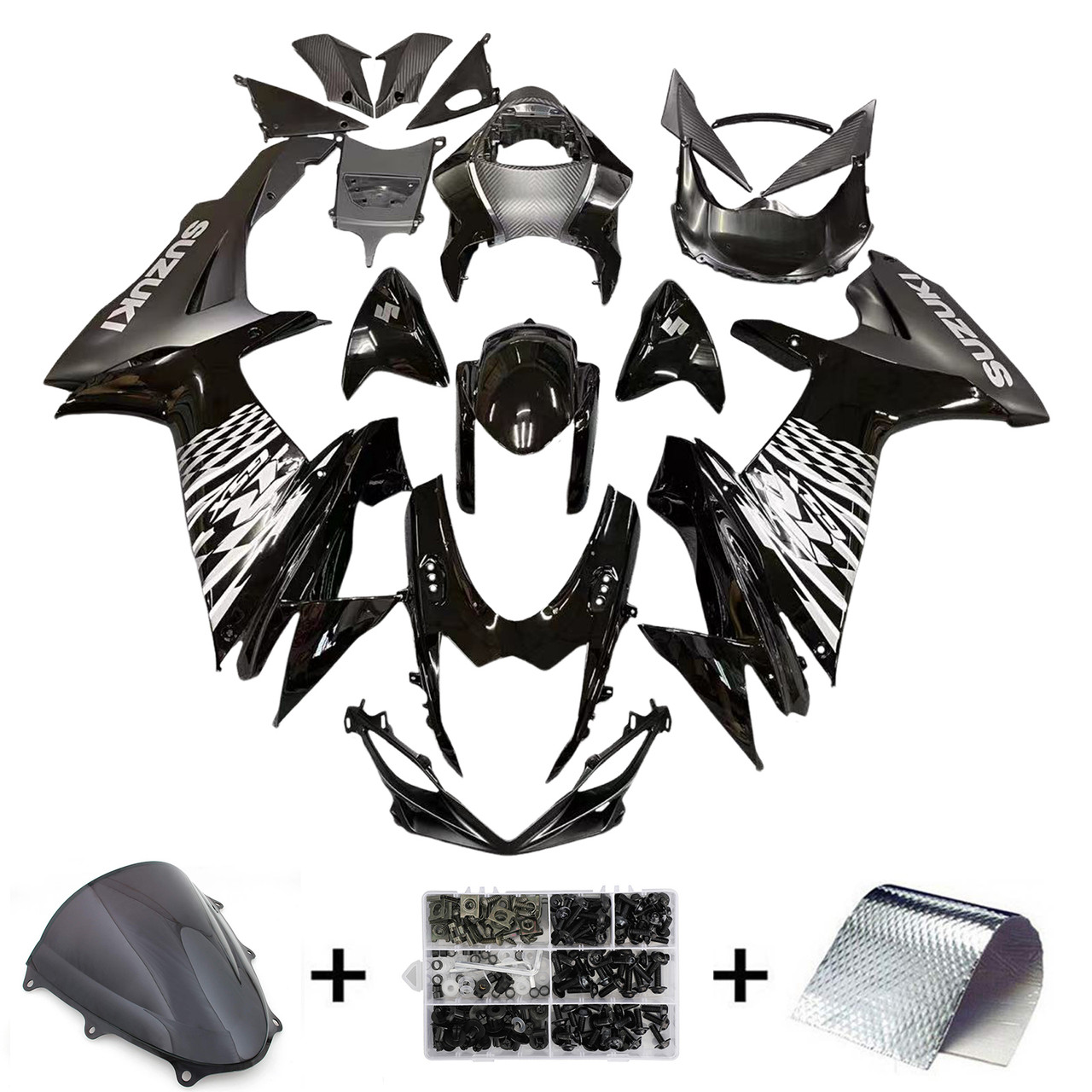 Amotopart Fairings Plastics Suzuki GSXR600 GSXR750 K11 Black