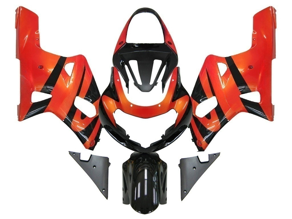 Amotopart Fairings Suzuki GSXR 600 Orange Metallic & Black GSXR Racing  (2001-2003)