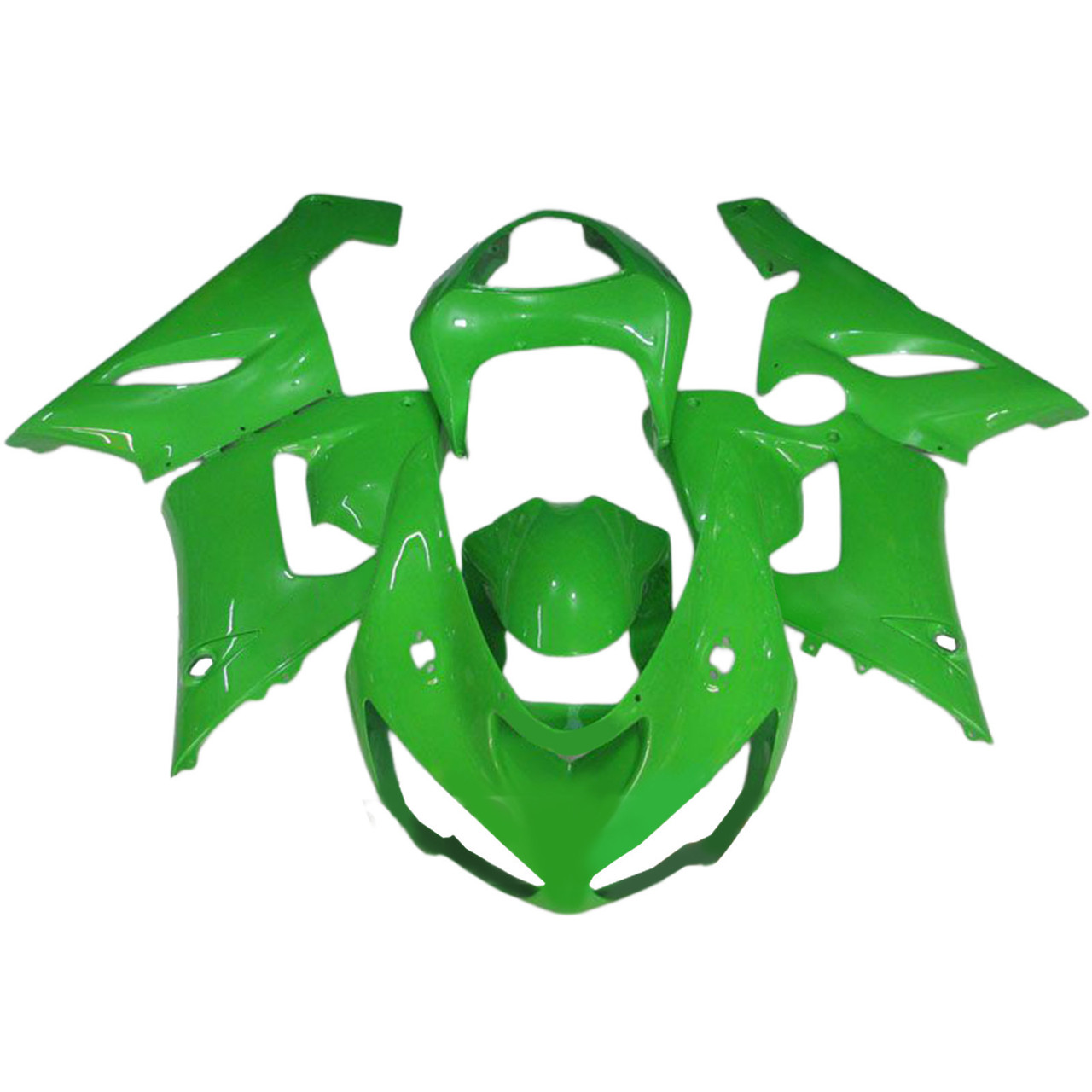 Amotopart Fairings Kawasaki ZX6R ZX636 Green Ninja Racing  (2005-2006)