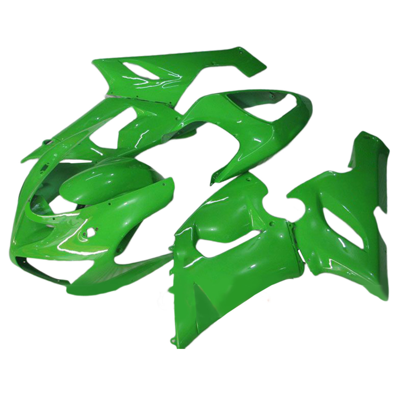 Amotopart Fairings Kawasaki ZX6R ZX636 Green Ninja Racing  (2005-2006)