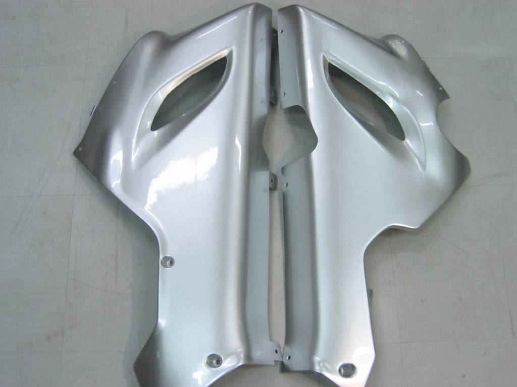 Amotopart Fairings Kawasaki ZX6R 636 Silver & Red Flame Ninja  Racing  (2005-2006)