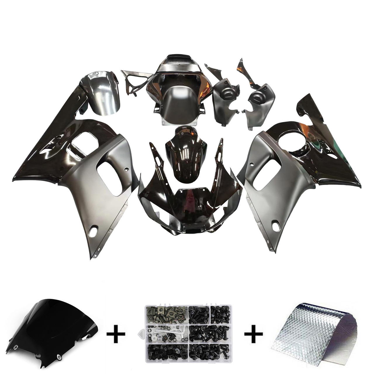 Amotopart Fairings Yamaha YZF-R6 Contrast Black R6 Racing (1998-2002)
