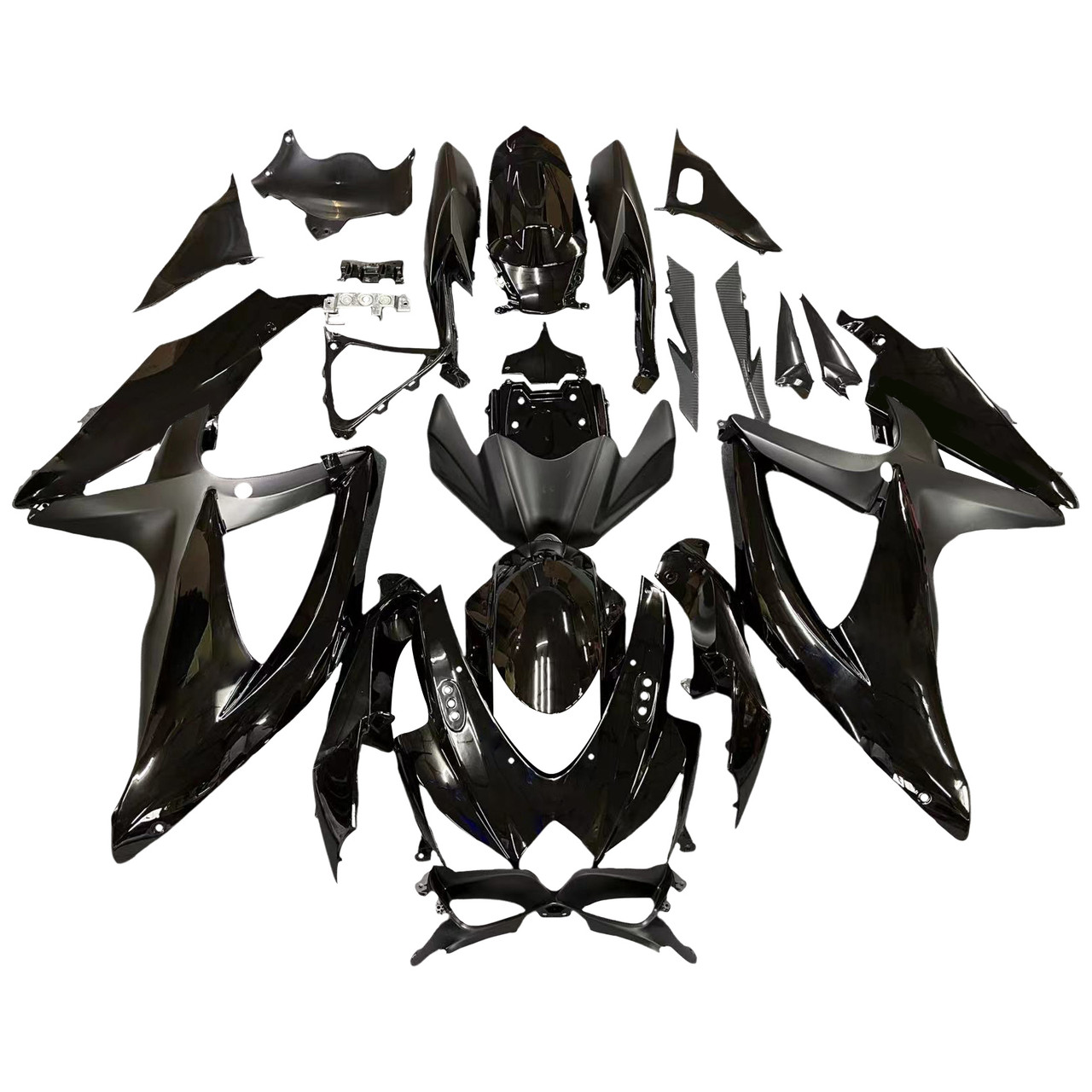 Amotopart Fairings Suzuki GSXR 600 750 All Black Suzuki Racing  (2008-2010)
