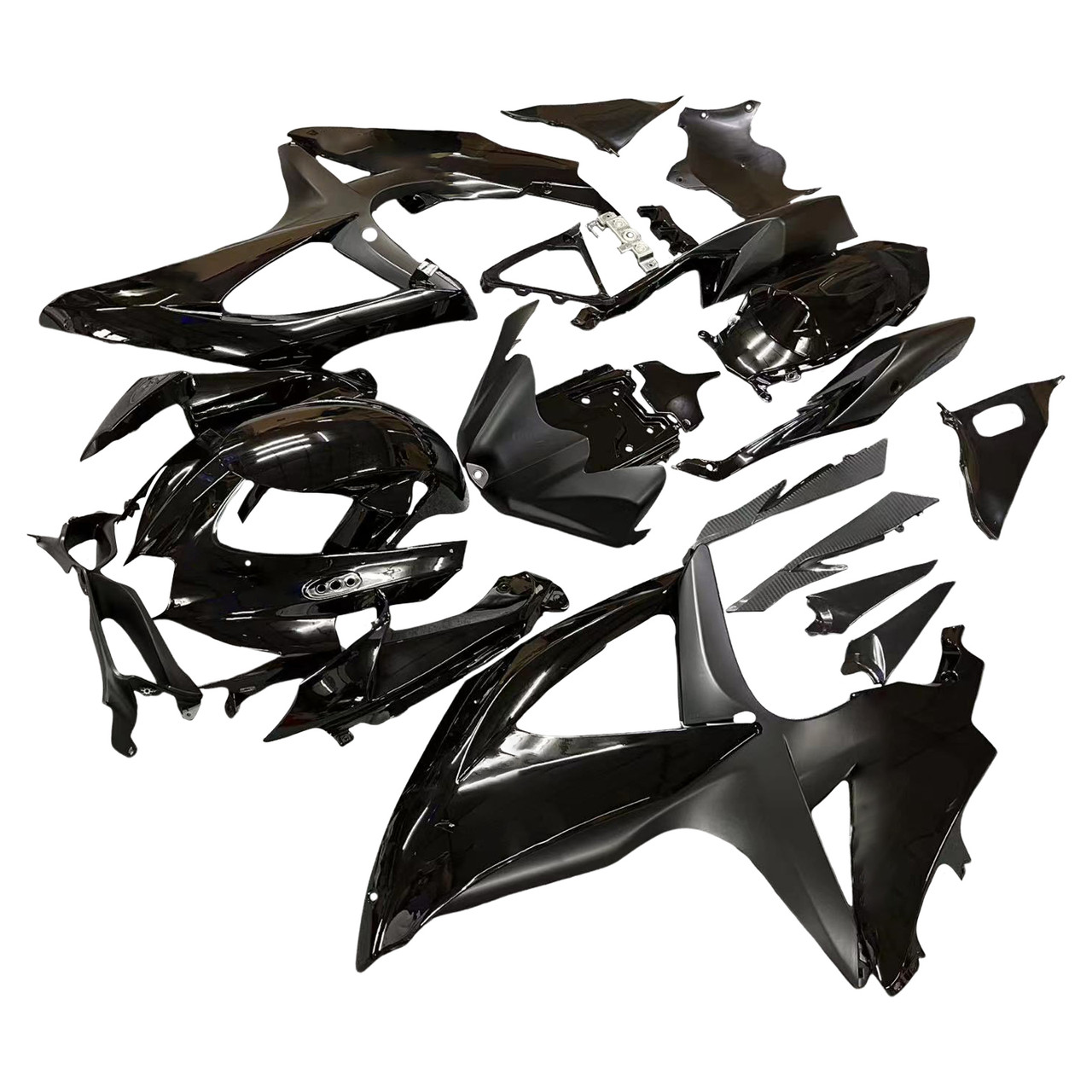 Amotopart Fairings Suzuki GSXR 600 750 All Black Suzuki Racing  (2008-2010)