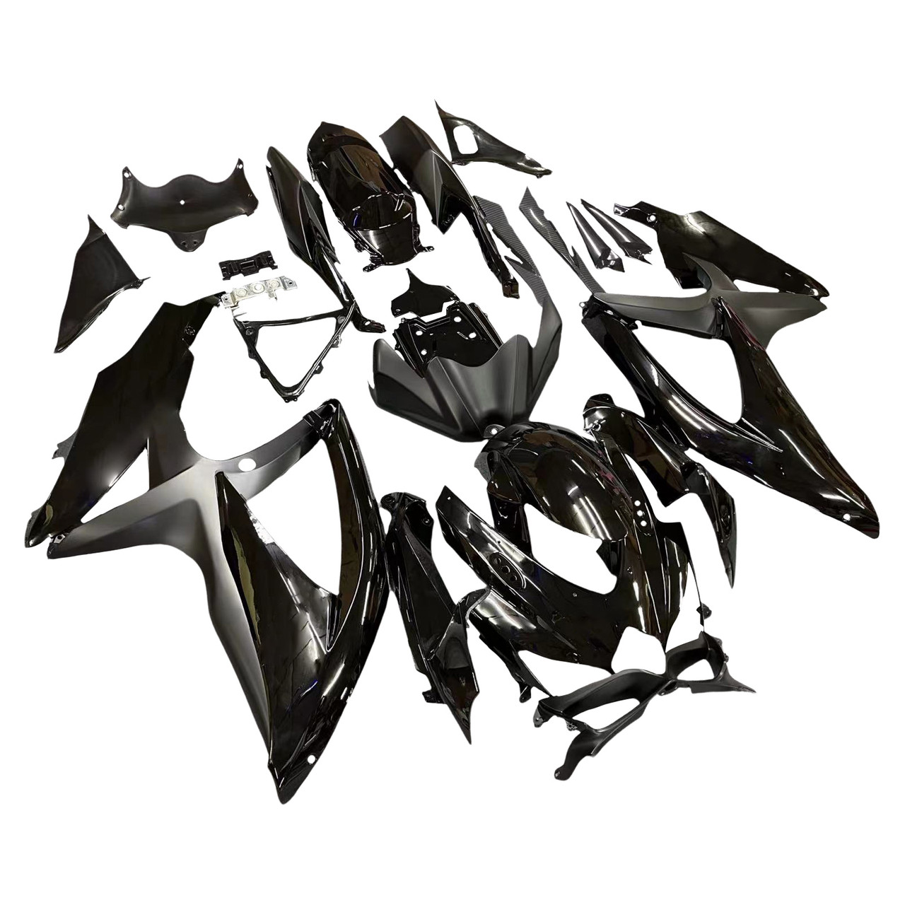 Amotopart Fairings Suzuki GSXR 600 750 All Black Suzuki Racing  (2008-2010)