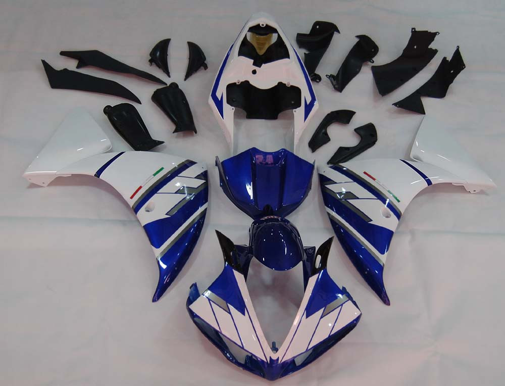 Amotopart Fairings Yamaha YZF-R1 Whit Blue FIAT  R1 Racing (2009-2011)