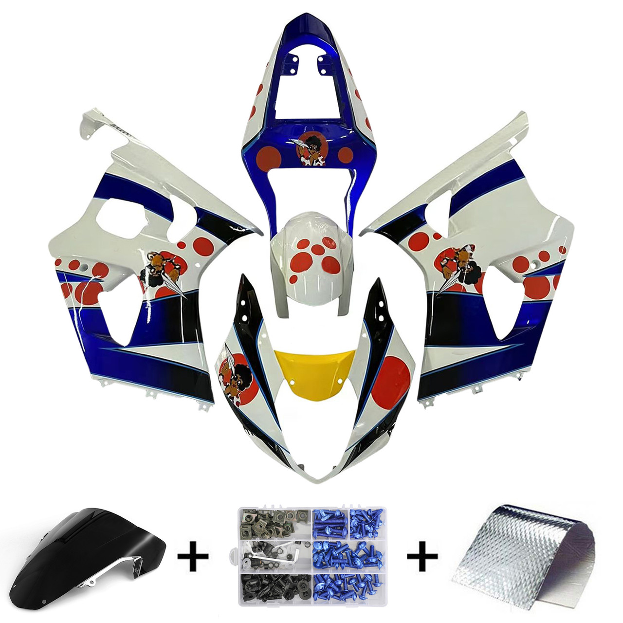 Amotopart Fairings Suzuki GSXR 1000 Multi-Color pepephone Racing  (2003-2004)