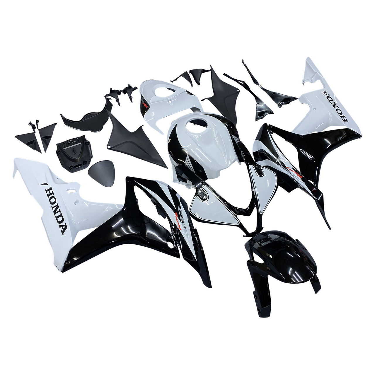 Amotopart Fairings Honda CBR 600 RR Black & White CBR Racing (2007-2008)