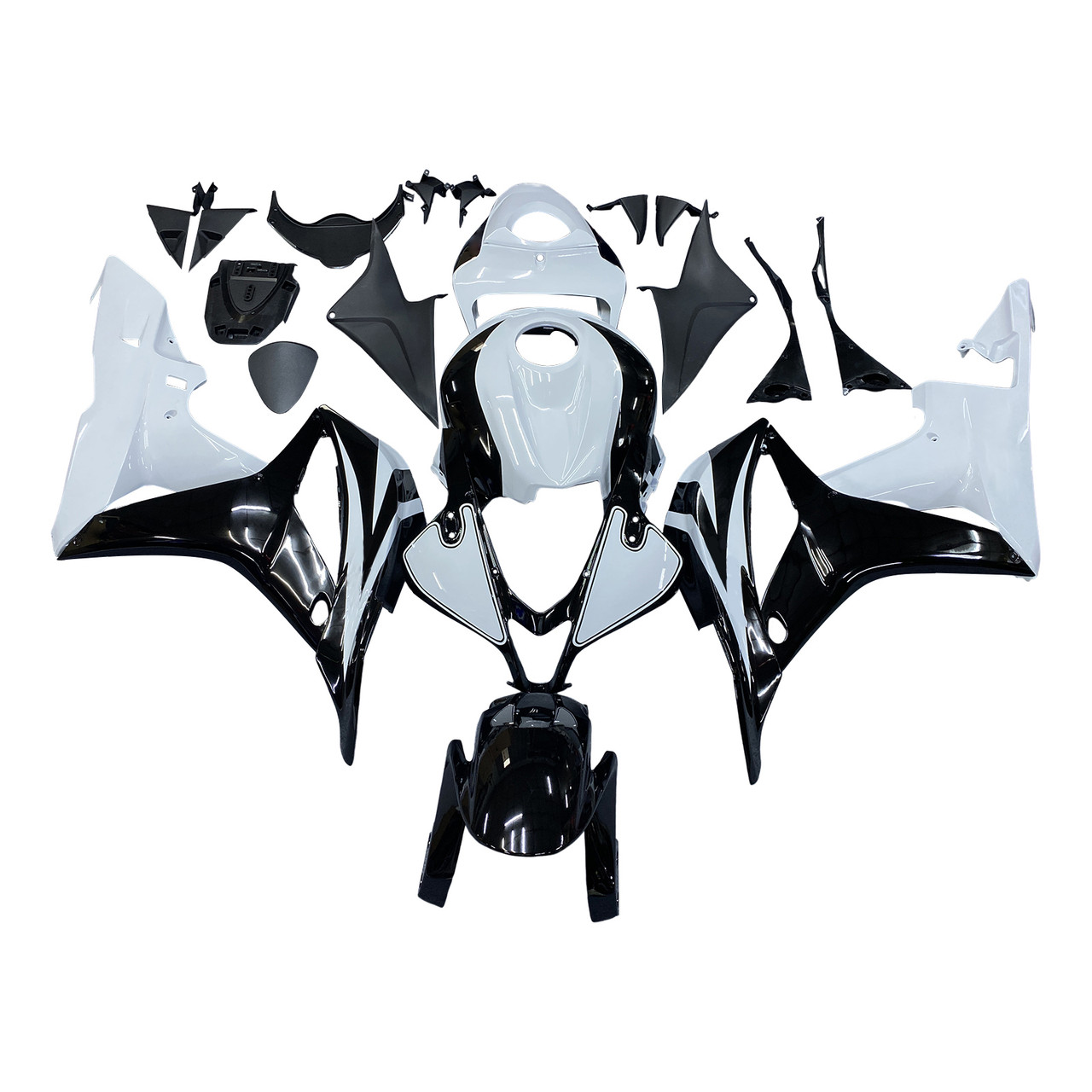 Amotopart Fairings Honda CBR 600 RR Black & White CBR Racing (2007-2008)