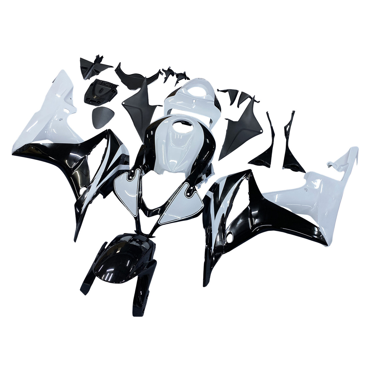 Amotopart Fairings Honda CBR 600 RR Black & White CBR Racing (2007-2008)