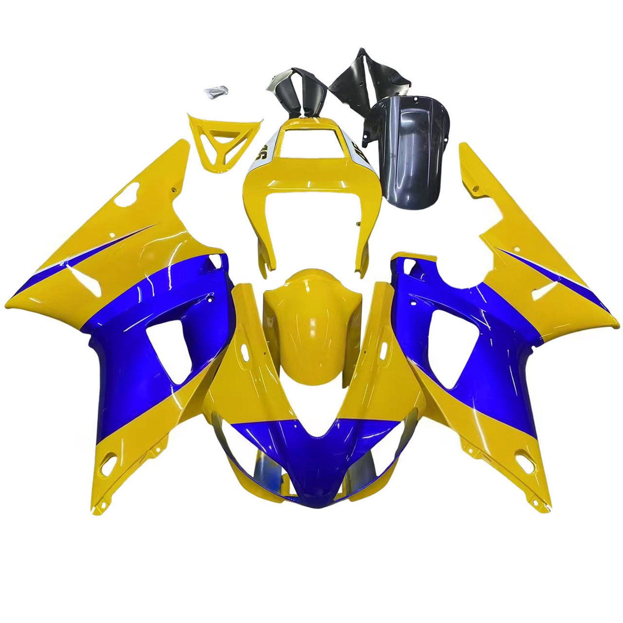 Amotopart Fairings Yamaha YZF-R1 Yellow Blue No.46 Camel Racing (1998-1999)