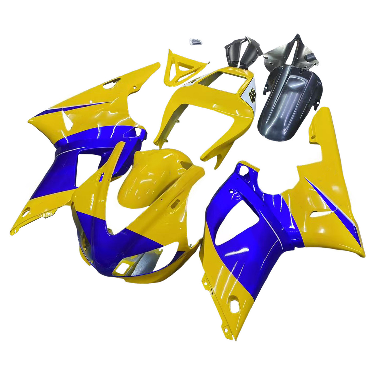 Amotopart Fairings Yamaha YZF-R1 Yellow Blue No.46 Camel Racing (1998-1999)