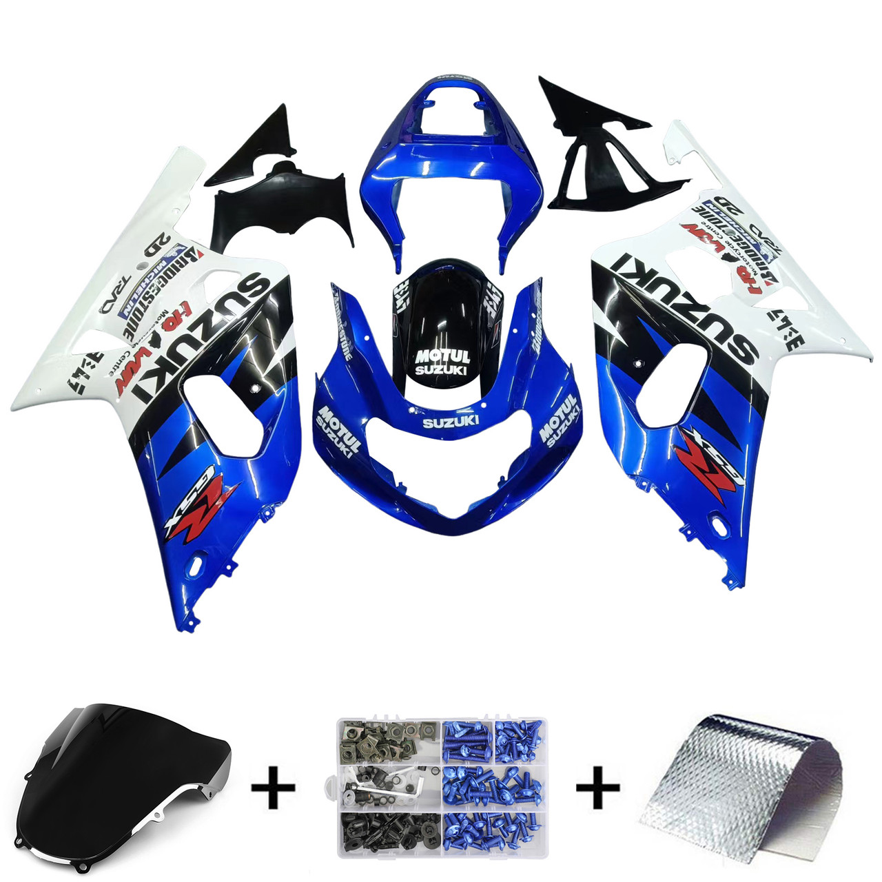  Amotopart Fairings Suzuki GSXR 600 Blue Motul Suzuki Racing (2001-2003)