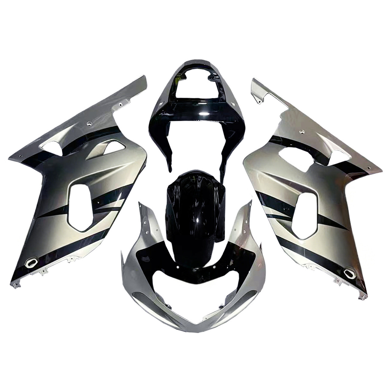 Amotopart Fairings Suzuki GSXR 600 Silver 2-Tone GSXR Racing  (2001-2003)
