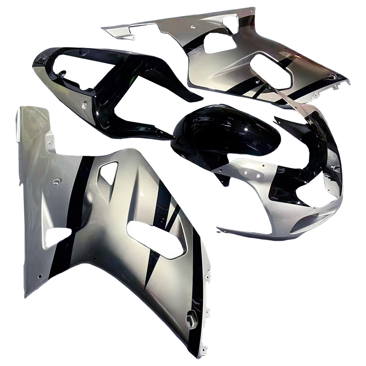 Amotopart Fairings Suzuki GSXR 600 Silver 2-Tone GSXR Racing  (2001-2003)