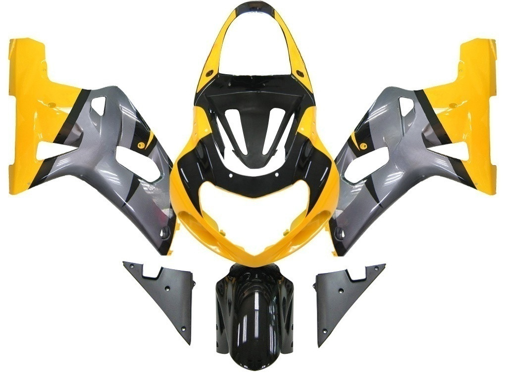 Amotopart Fairings Suzuki GSXR 750 Yellow Silver GSXR Racing  (2001-2003)