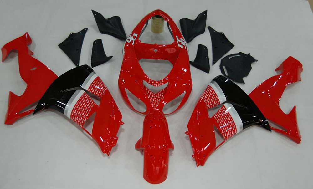 Amotopart Fairings Kawasaki ZX 10R Red Black No.56 Nakano Racing (2006-2007)