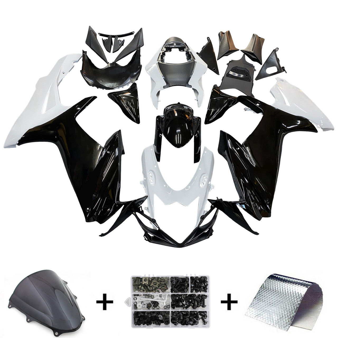Amotopart Fairings Plastics Suzuki GSXR600 GSXR750 K11 Black White GSXR (2011-2022)