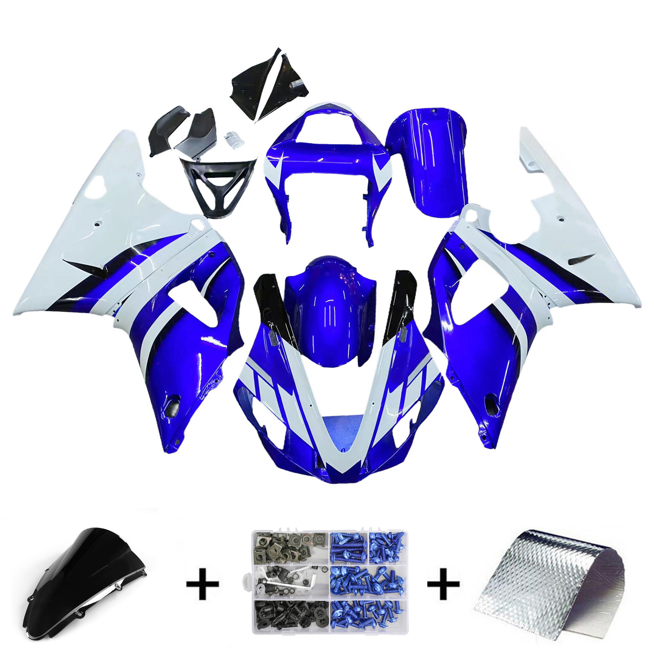Amotopart Fairings Yamaha YZF-R1 Blue & White R1 Racing (2000-2001)