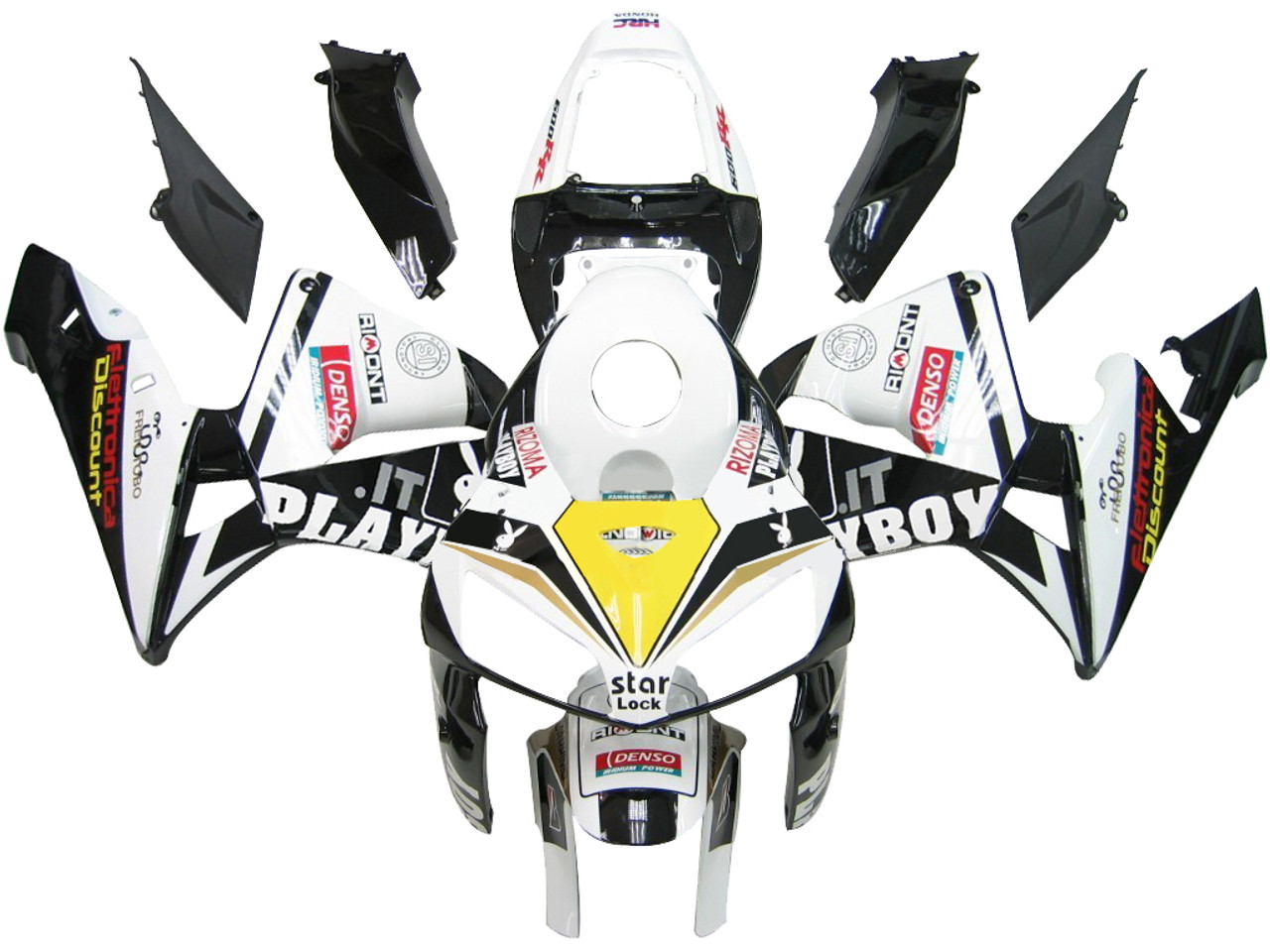 Fairings Honda CBR 600 RR Black & White Playboy Racing (2005-2006)