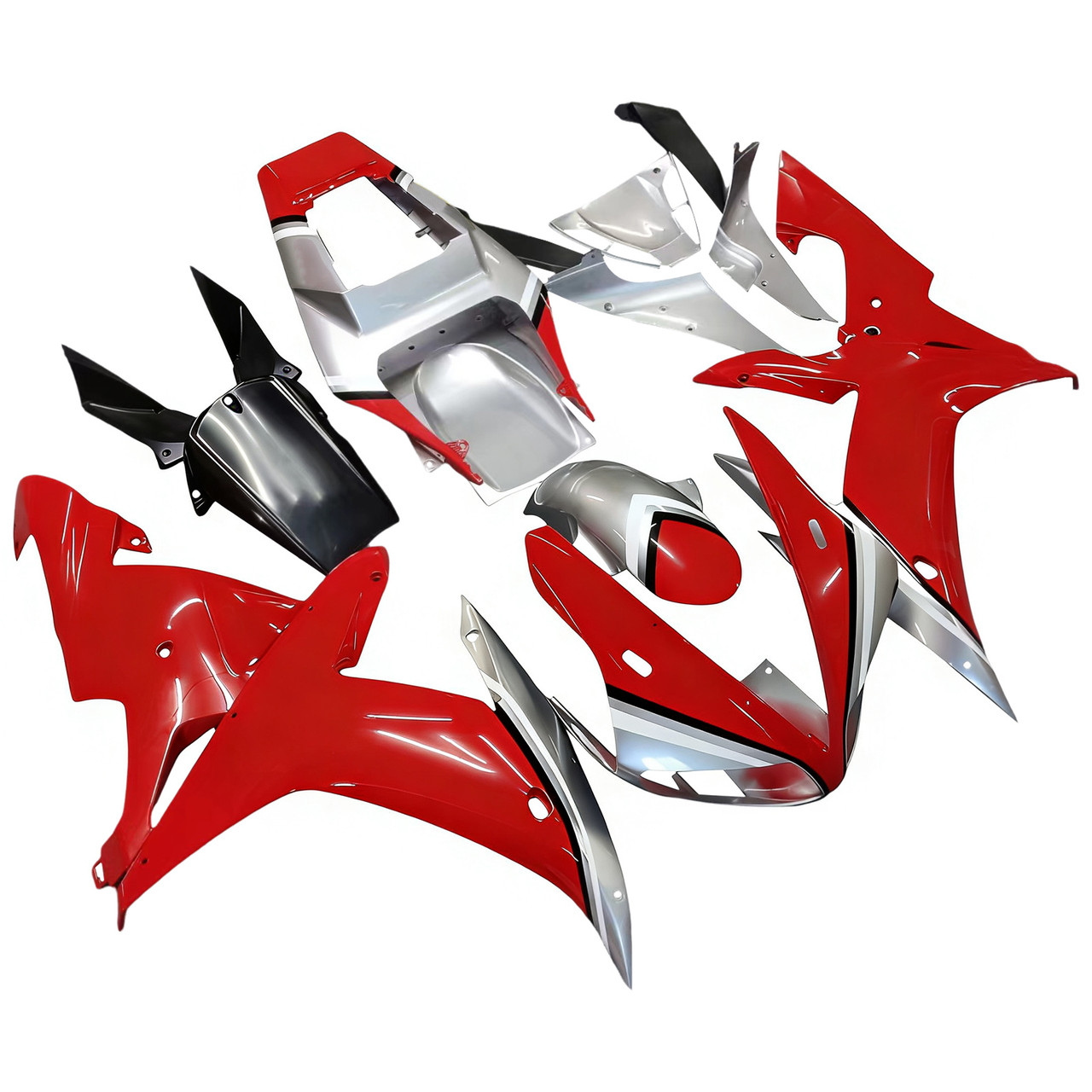 Amotopart Fairings Yamaha YZF-R1 Red Silver Fortuna Racing (2002-2003)