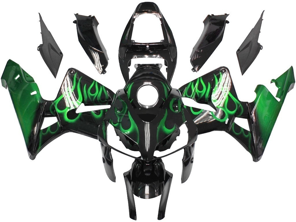 Amotopart Fairings Honda CBR 600 RR Black & Green Flame Racing (2005-2006)