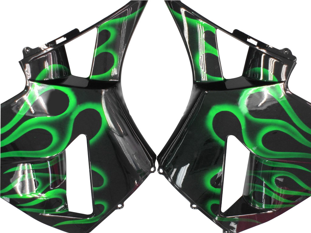 Amotopart Fairings Honda CBR 600 RR Black & Green Flame Racing (2005-2006)