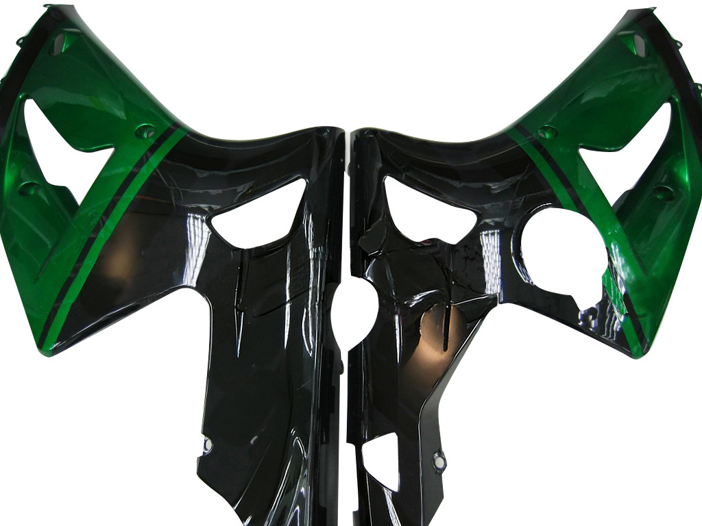 Amotopart Fairings Kawasaki ZX6R 636 Green Black elf  Racing  (2003-2004)