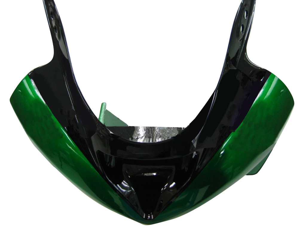 Amotopart Fairings Kawasaki ZX6R 636 Green Black elf  Racing  (2003-2004)