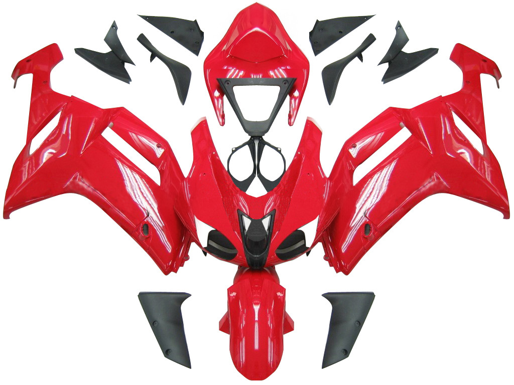 Amotopart Fairings Kawasaki ZX6R ZX636 Red Ninja ZX6R Racing  (2007-2008)