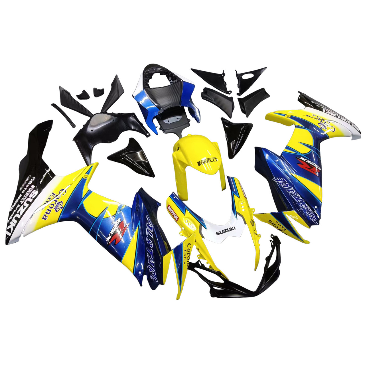 Amotopart Fairings Plastics Suzuki GSXR600 GSXR750 K11 Yellow Blue Alstare (2011-2022)