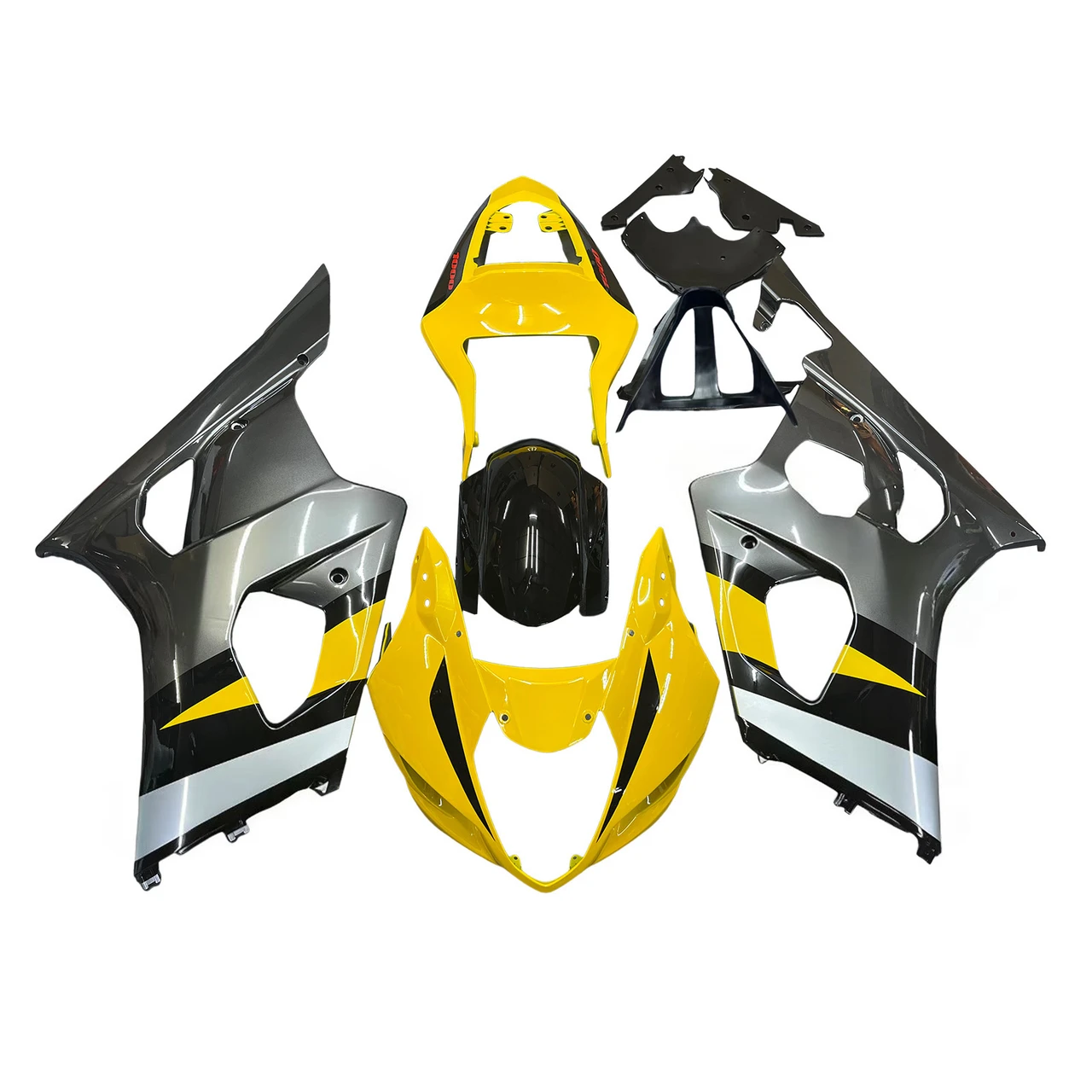 Amotopart Fairings Suzuki GSXR 1000  Yellow & Black GSXR Racing (2003-2004)