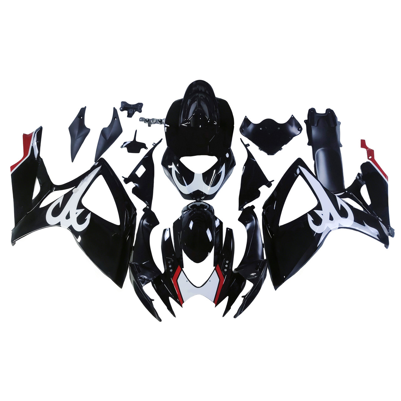 Amotopart Fairings Suzuki GSXR 600 750 Black Beacon GSXR Racing  (2006-2007)
