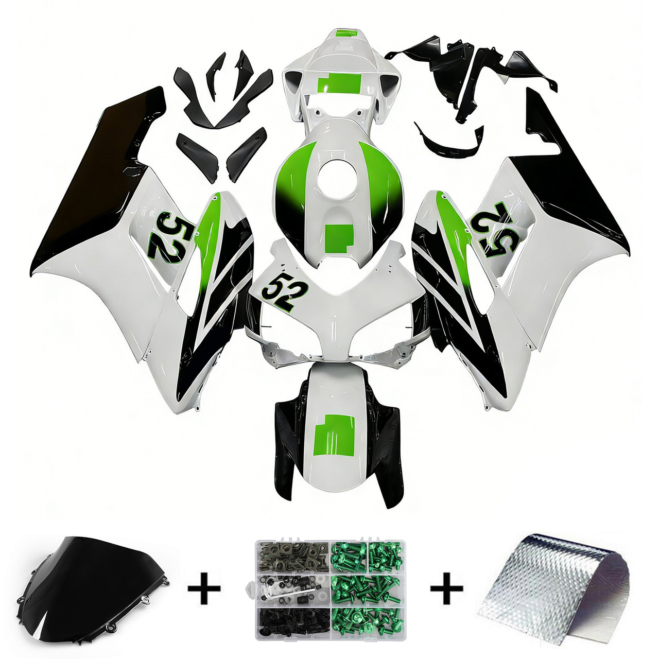 Amotopart Fairings Honda CBR 1000 RR White No.52 Hannspree Racing (2004-2005)