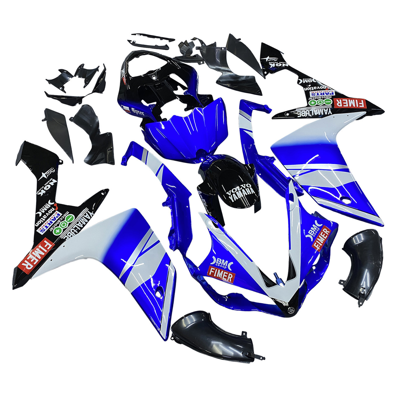 Amotopart Fairings Yamaha YZF-R1 Blue Black BMC R1 Racing (2007-2008) 