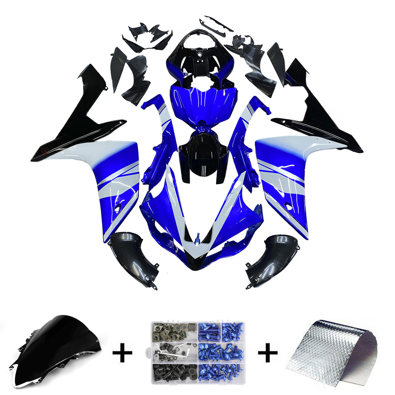 Amotopart Fairings Yamaha YZF-R1 Blue Black BMC R1 Racing (2007-2008)