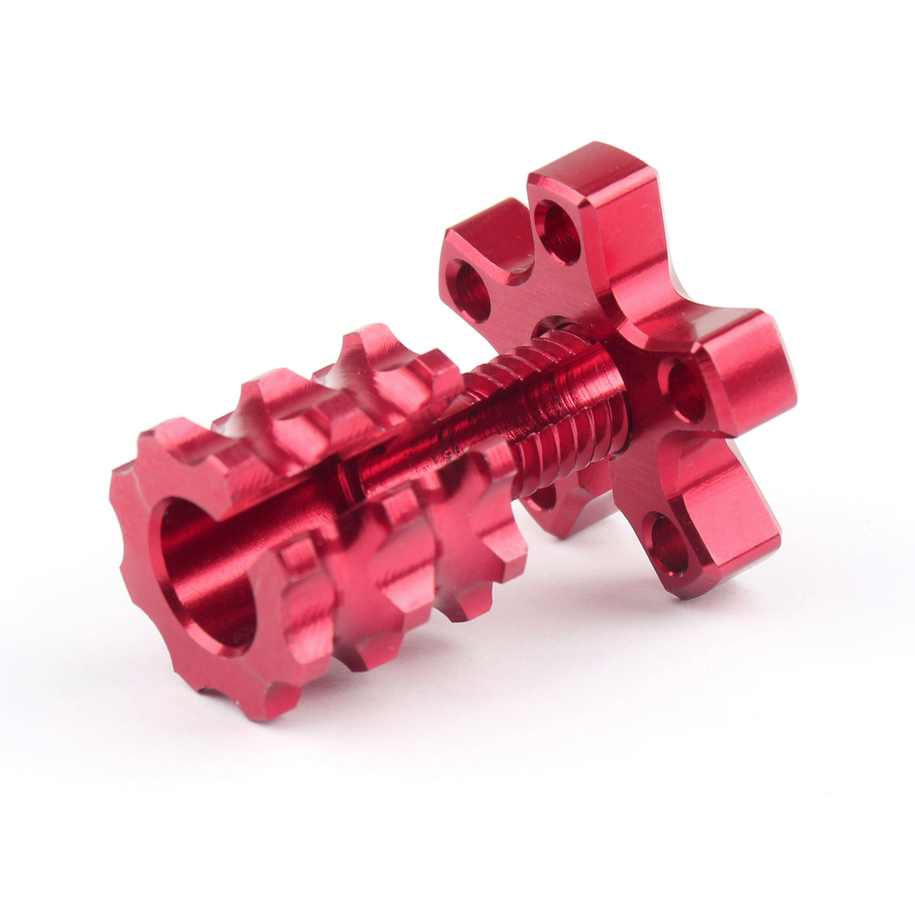 Universal 8mm Anodized Billet Aluminum Clutch Cable Adjuster Set, Red