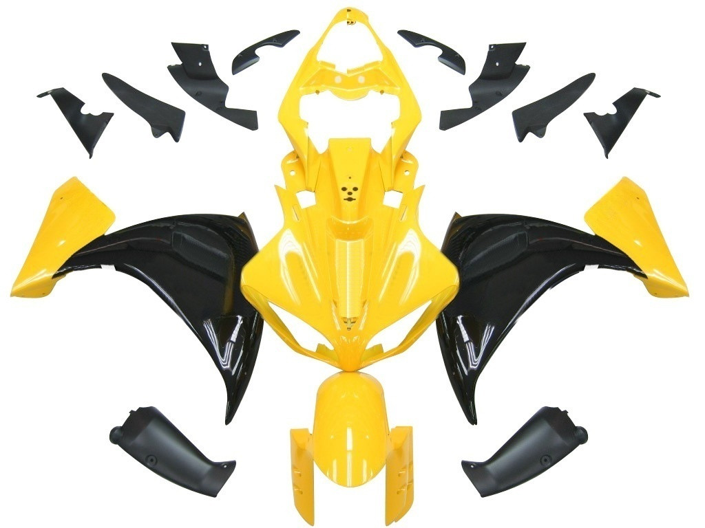 Amotopart Fairings Yamaha YZF-R1 Yellow Black  R1 Racing (2009-2011)