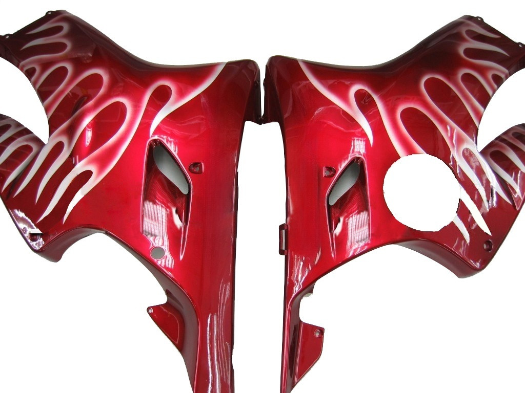 Amotopart Fairings Honda CBR 600 F4i Cherry Red & White Flame Racing (2004-2007)