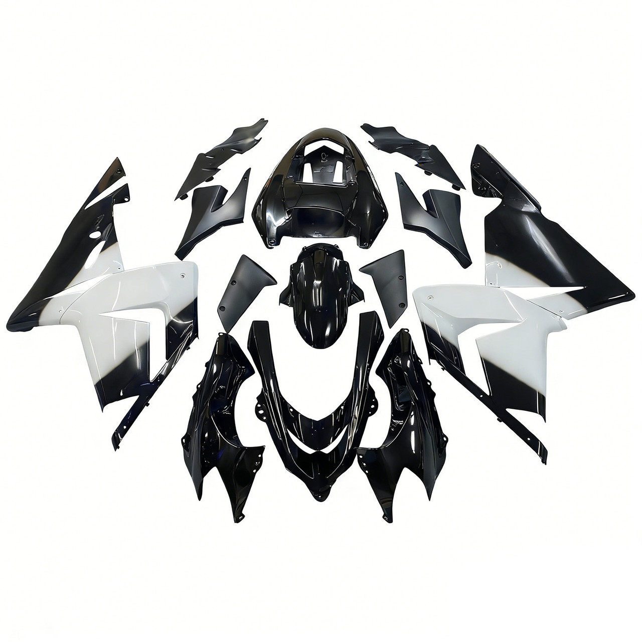 Amotopart Fairings Kawasaki ZX 10R Black White West Ninja Racing