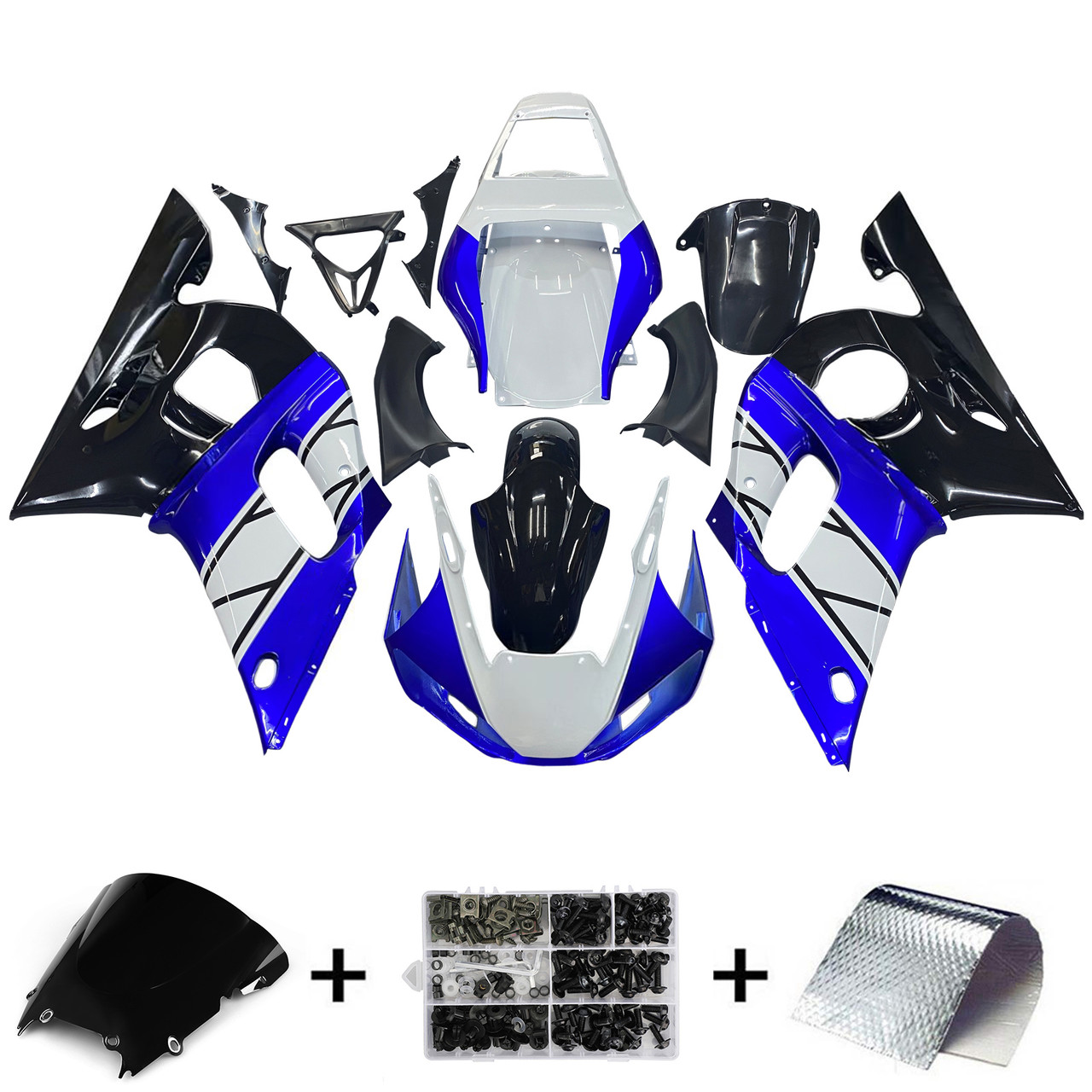 Amotopart Fairings Yamaha YZF-R6 Blue Black Champions R6 Racing (1998-2002)