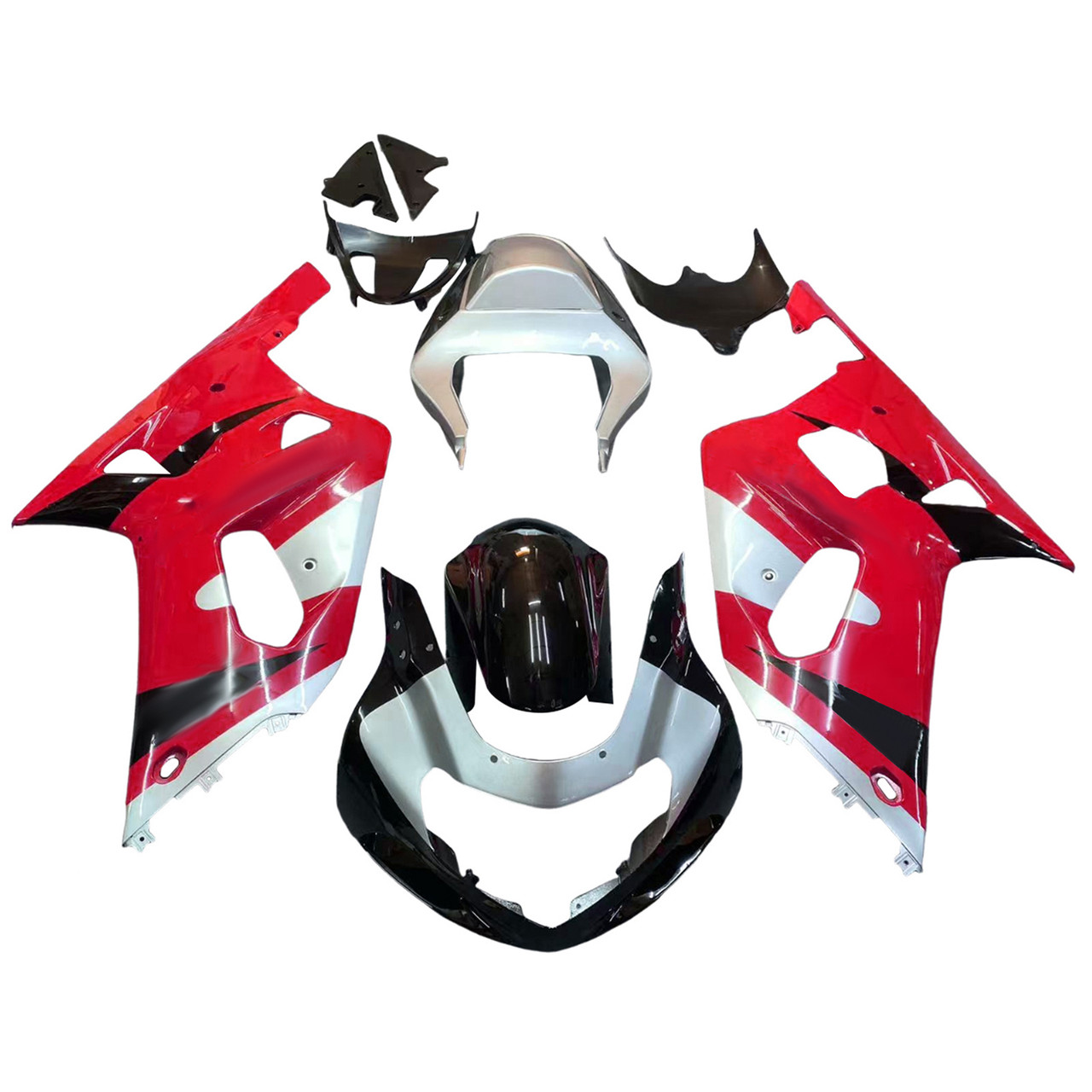 Amotopart Fairings Suzuki GSXR 750 Red Silver Black GSXR Racing (2001-2003)