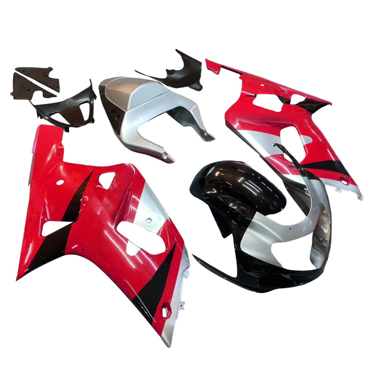 Amotopart Fairings Suzuki GSXR 750 Red Silver Black GSXR Racing (2001-2003)