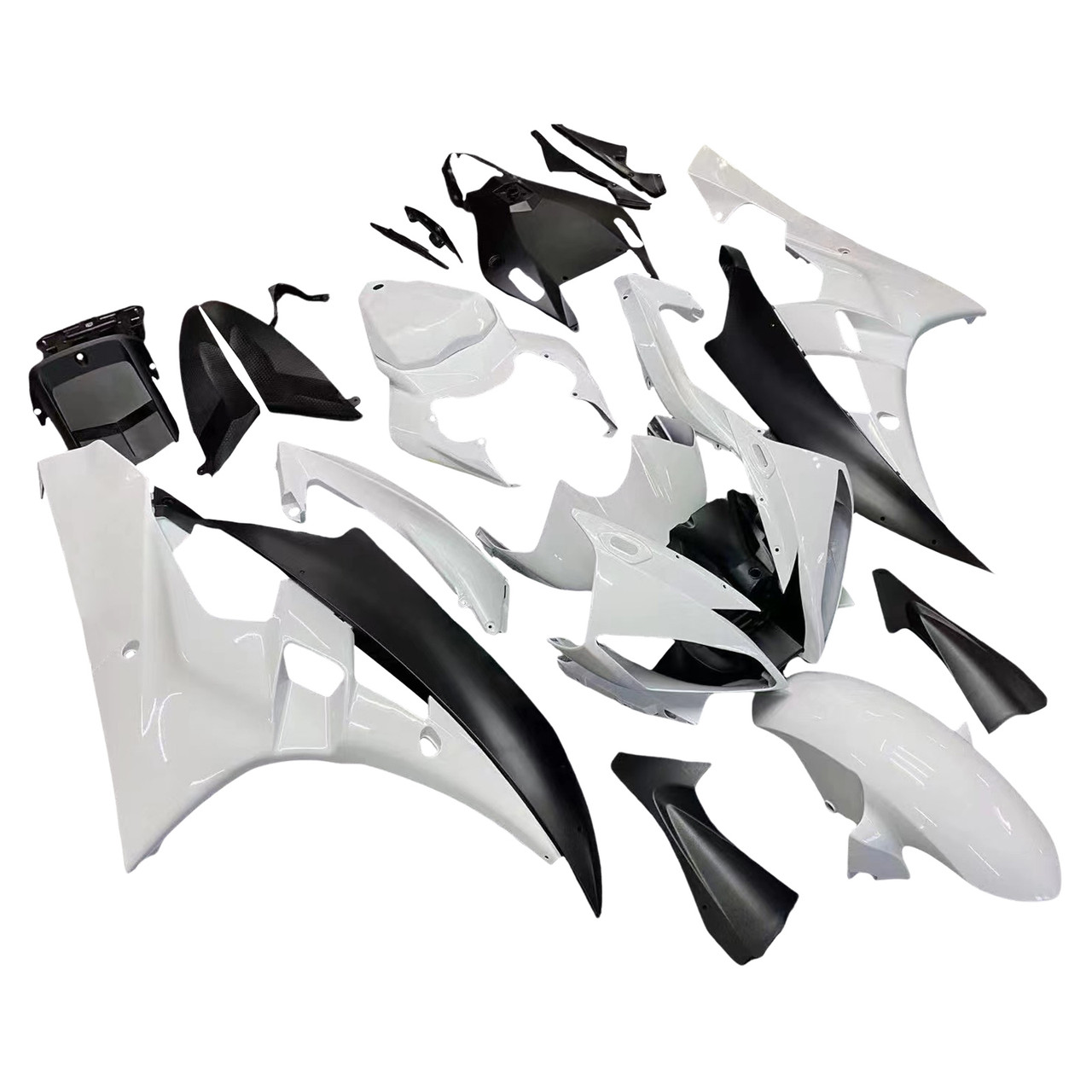 Amotopart Fairings Yamaha YZF-R6 White Black R6 Racing (2006-2007)