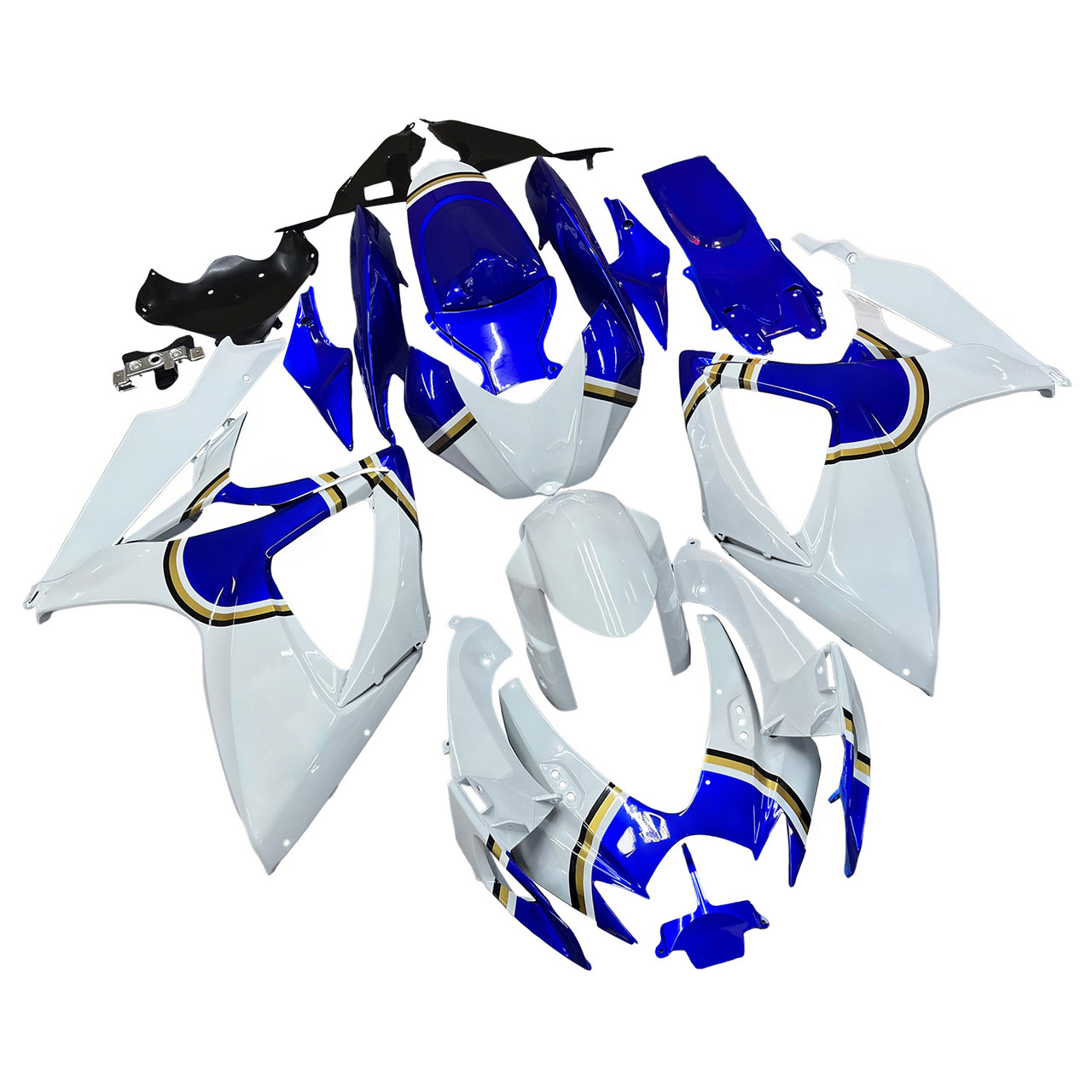 Amotopart Fairings Suzuki GSXR 600 750 White Blue Lucky Strike Racing  (2006-2007)