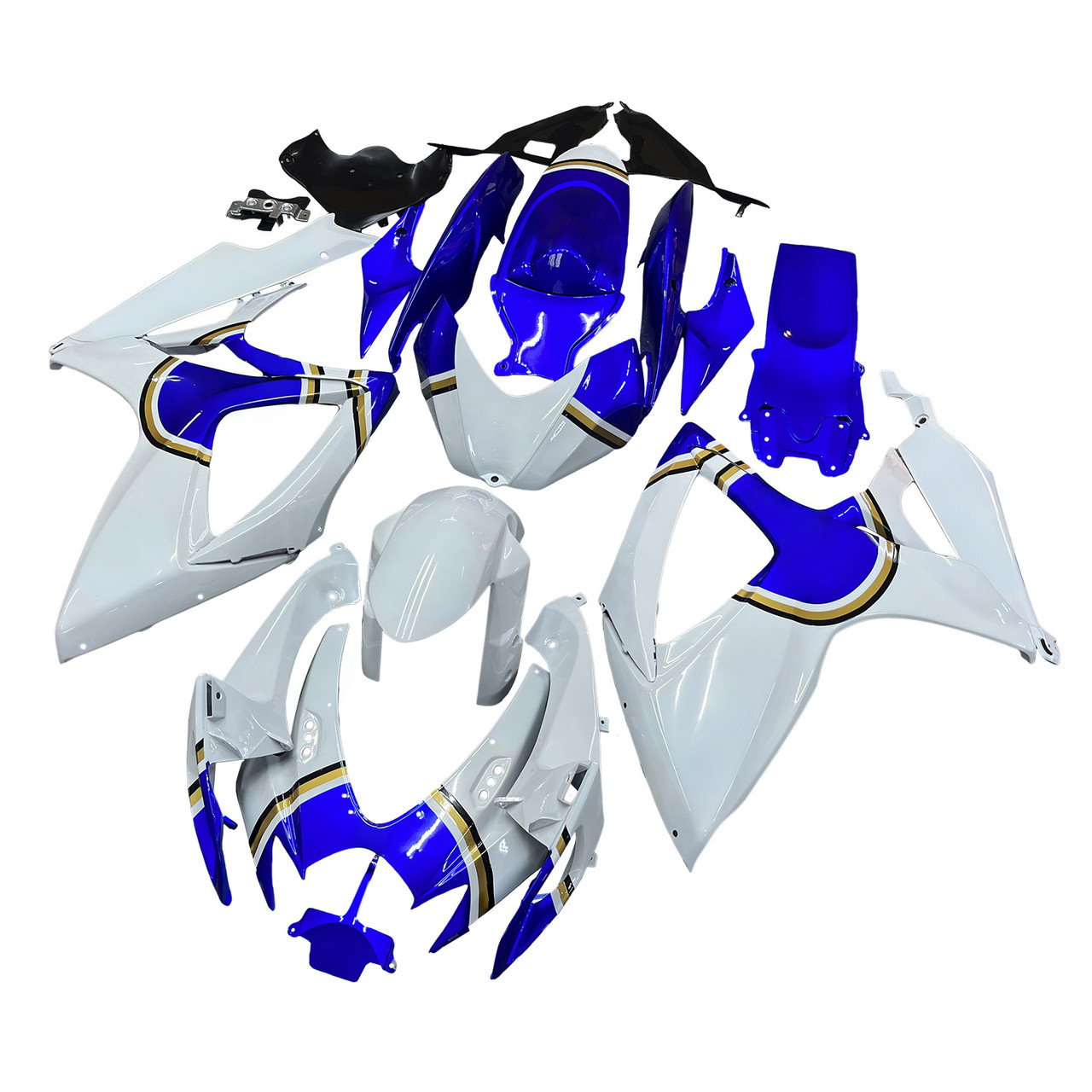 Amotopart Fairings Suzuki GSXR 600 750 White Blue Lucky Strike Racing  (2006-2007)
