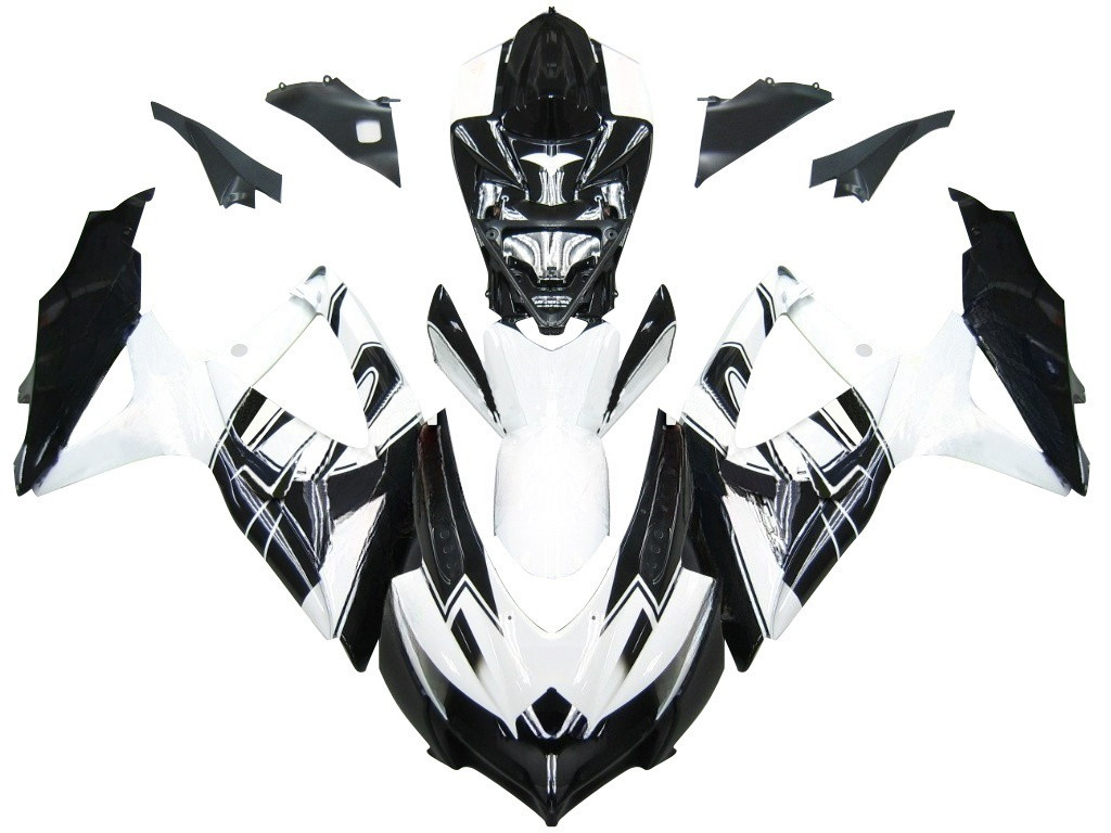 Amotopart Fairings Suzuki GSXR 600 750 Black White Alstare Corona Racing  (2008-2010)